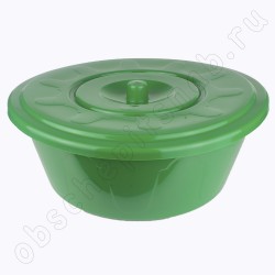 Таз пластиковый 10 л "Колор", с крышкой, цвет зеленый